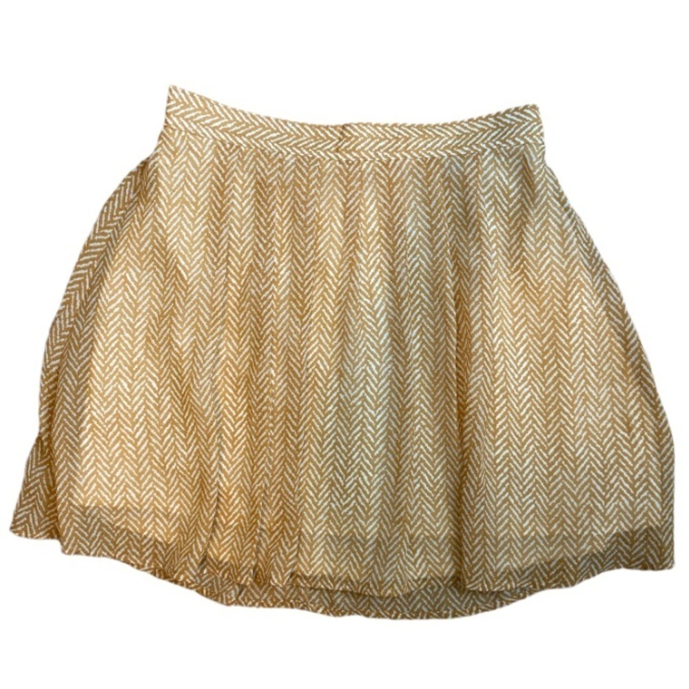 Old Navy Woman’s Tan and Cream Midi Pleated Skirt